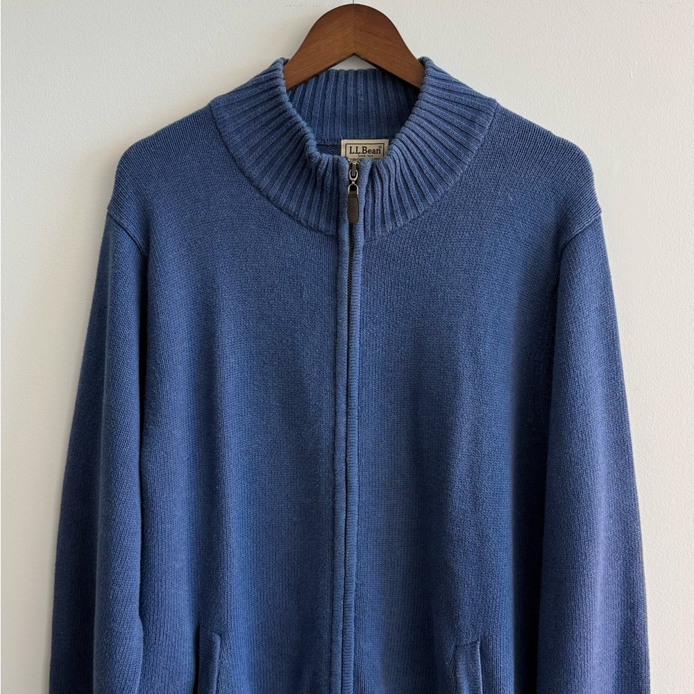 L.L. Bean Men's Zip-Up Sweater in Perwinkle Blue